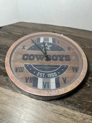 NFL Dallas Cowboys Barrel Wood Wall Clock New In Package, Gift, Decoration FOCO Cover