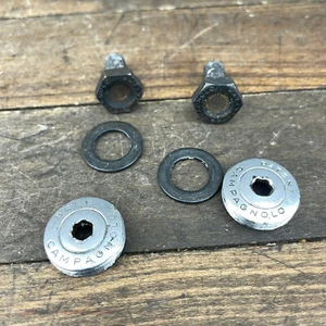 Vintage Campagnolo Dust Cap Cover Set Record Brev Crank Arm Bolts Italy Campy A3 - Picture 1 of 12