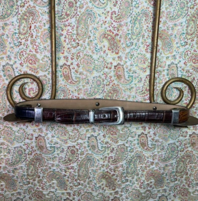 Cinturón Concho Brighton Vintage Años 80 EE. UU. Multicolor 6 Tonos Cuero Talla S Foto 1 de 4