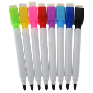 Confezione 8 Marcatori Cancellazione Secca Magnetici Neri Set per Disegni Bambini Inchiostro Nero - Foto 1 di 12