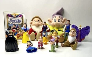 Snow White Disney Princess Prince Dwarfs Evil Queen Witch Figures Toys Lot Is 15 - Picture 1 of 12