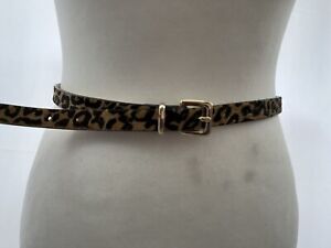 leather animal print belt top shop size xs/s brown faux fur buckle up Womens 