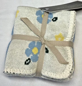 RACHEL ZOE DISH CLOTHS FLOWERS BLUE YELLOW KNIT 10 X 10 NWT - Picture 1 of 3