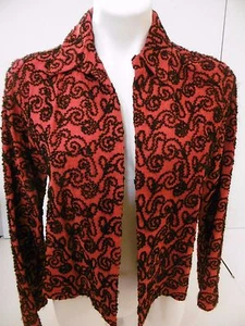 CHAQUETA CHICO'S BORDADA ROJA/NEGRA MUJER TALLA 1 ROJA con BORDADO NEGRO B29 - Imagen 1 de 10