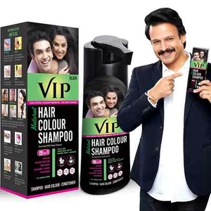 VIP 5 in 1 Hair Colour Shampoo base Hair Color 180ml Black Conditioner - Picture 1 of 8