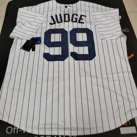 Aaron Judge #99 New York Yankees White Strip Cool Base Stitched Jersey Pick Size Cover