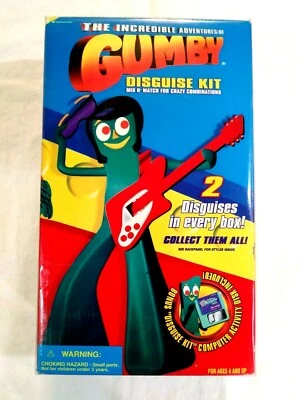 Kit Disfraz Gumby "Payaso" con Disco de Actividad de Computadora 1996 - COMO NUEVO EN CAJA Foto 1 de 4