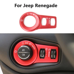 Car HeadLight Switch Cover Trim Frame For Jeep Renegade 2015+ Cherokee 2014+ Red - Imagen 1 de 6