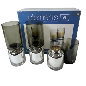 Vintage elements set of 3 mercury candle holders (1 broken) - Picture 1 of 12