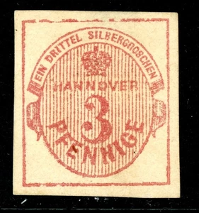 Deutschland Staaten 1853 Hannover 3pf Rose Sc #7 postfrisch W943 - Bild 1 von 6