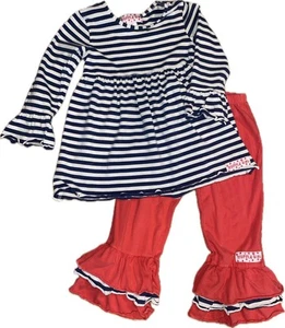 Rüschen Mädchen Set Langarm Oberteil und Rüschenhose Größe 6 - Bild 1 von 4