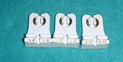 LOT OF 3 FLUORESCENT LIGHT SOCKET LAMPHOLDERS  BI-PIN MEDIUM BASE~ NEW - Image 1 of 2