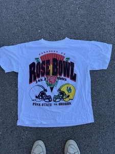 Vintage 1995 Rose Bowl Penn State v Oregon Ducks T-Shirt 2 Sided Big Print Sz XL - Picture 1 of 3