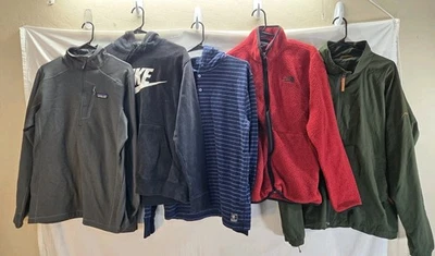 Lot of 5 Men's Medium Hoodies, Jacket Nike, North Face, Cabelas, Patagonia, RL - Image 1 of 4