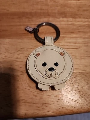 Nuevo sin etiquetas Llavero/Llavero Coach Oso Polar Piel Visón Charol #93015, Nuevo Foto 1 de 2