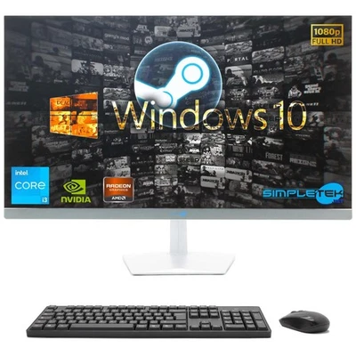 AIO ALL IN ONE I3 27" WINDOWS 10 16GB RAM 960GB GPU RX550 4GB Gaming PC - Image 1 of 4