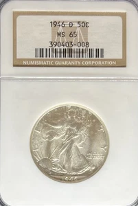 1946-D Walking Liberty Half Dollar MS65 NGC (#PA390403008) - Picture 1 of 2