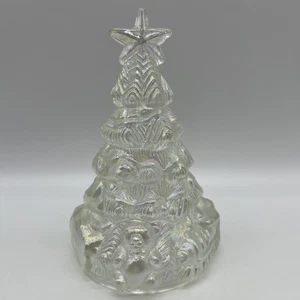 Estatuilla de árbol de Navidad vintage de vidrio iridiscente de 6,5" - Imagen 1 de 10