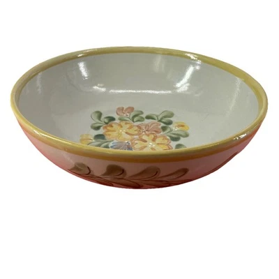 Louisville Gres Country Flower Amarillo 13" Ensaladera Grande Rústica Foto 1 de 4