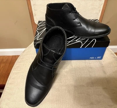 Max+Jake Cameron/6781819 Black Ankle Chukka Dress Boots/Shoes Kids Size 7M w/box - Image 1 of 4