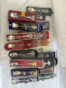 Mixed Souvenir Collectible Spoons Silver Played Vintage - Picture 1 of 21