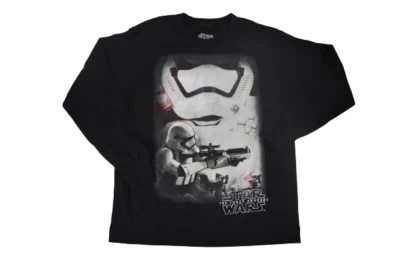 Star Wars Youth Boys The Force Awakens Stormtrooper L/S Black Shirt New L - Image 1 of 4