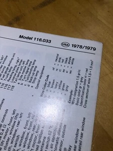 Genuine Mercedes Wiring Diagram 1978-1979 450 SEL USA Spec 116. 033 - Bild 1 von 3