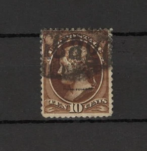 US 1882 Jefferson SC#209 10 Cent Brown. Used. Cancelled. Trace Hinge Remnants. - Picture 1 of 2