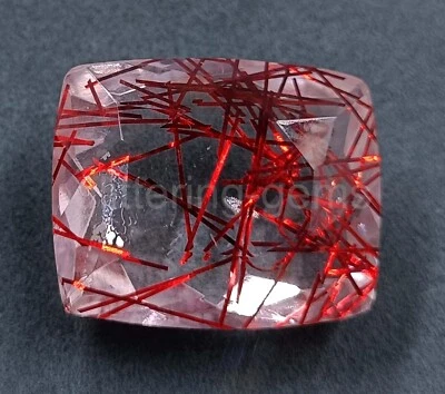 Red Rutilated Quartz 67.40 Ct Certified Lab-Created Cushion Cut Loose Gems 5JSA - Image 1 of 4