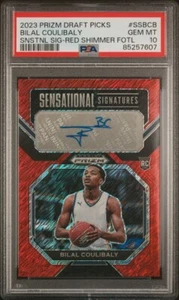 Bilal Coulibaly 2023 Prizm Sensation Red Shimmer FOTL Auto /9 RC PSA10 Wizards🌟 - Picture 1 of 1