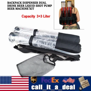 Backpack Dual Dispenser Beer Drink Liquid Shot Pump Portable Camping Organizer - Picture 1 of 14
