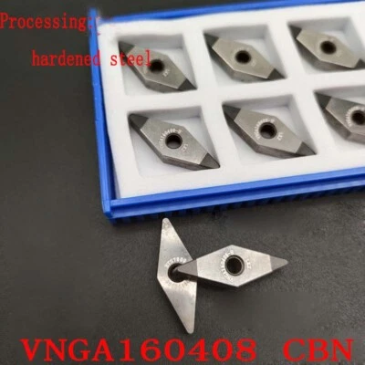ZIMI-CNC NEW 10PCS VNGA160408 CBN VNGA 332 CNC carbide Turning insert for hardened steel