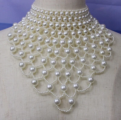 Moda Para mujeres Perlas de Imitación Gargantilla Collar Distintivo Colgante Babero Collar Joyería Foto 1 de 4