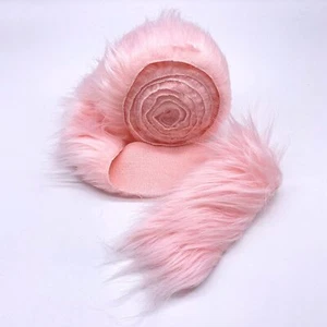 Baby Pink Faux Fur Fabric Sold By Ribbon Strips (60 " Wide) Pre Cut Fabric - Picture 1 of 6
