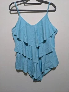 Chic Soul Badeanzug Übergröße 3XL hellblau Einteiler Schwimmen - Bild 1 von 3