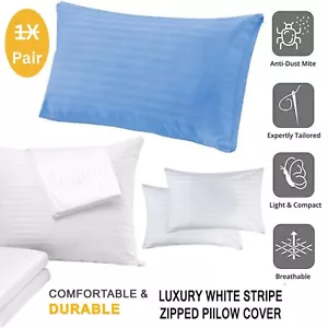 EGYPTIAN COTTON PACK OF 2 4 PILLOWCASES COVER PROTECTORS ZIPPED ANTI BUGS PILLOW - Picture 1 of 42