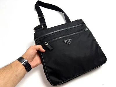 Auténtico Bolso Bandolera PRADA Milano Negro RE-Nylon Cuero Saffiano Foto 1 de 4