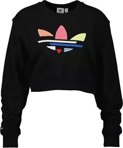 NEU! Adidas Originals Damen Sweatshirt schwarz mit Print Gr. 34 - Bild 1 von 4