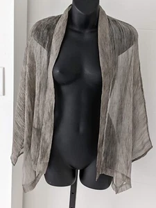 Eileen Fisher NWOT $358 gray silk kimono jacket size XS/ S/ M /L - Picture 1 of 7