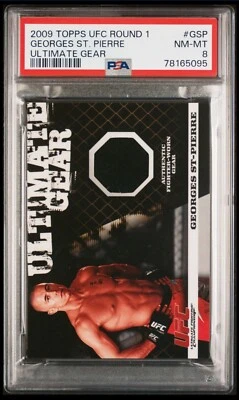 2009 Topps UFC Round 1 Georges St-Pierre 1st Rookie Patch RPA /500 PSA 8 Highest - Image 1 of 2