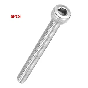 6Pcs M4-0.7x40mm Hex Socket Bolts 304 Stainless Steel Silver Tone - Picture 1 of 3