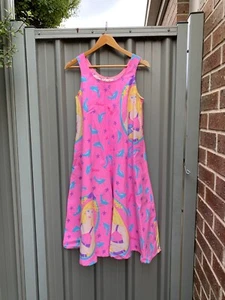Womens Upcycled Handmade Barbie Pink Jumper Summer Midi Dress Size 10-12 - Picture 1 of 4