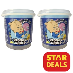 Looney Tunes Tutti Frutti Cotton Candy Buckets | 2 x 50g | bb 31st June 2025 - Picture 1 of 5