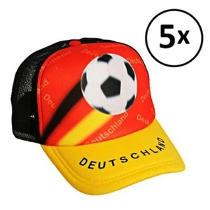5 x Deutschland Fan Cappy Cap Mütze Hut Flagge EM WM Fanartikel Fahne Party NEU - Bild 1 von 1