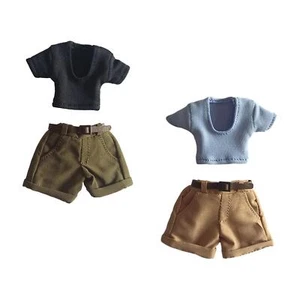 Action Clothing :12, Belt T-Shirt Shorts Set, 6 Inch Female Action Handmade - Picture 1 of 7