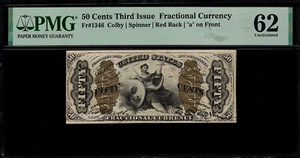 FR-1346 $0.50 Third Issue Fractional Currency - 50 Cents PMG 62 Uncirculated - Picture 1 of 2