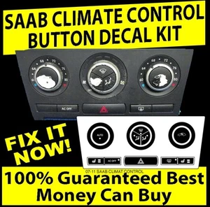 2007-2011 SAAB AC CLIMATE CONTROL BUTTON DECALS REPAIR SET - Bild 1 von 3