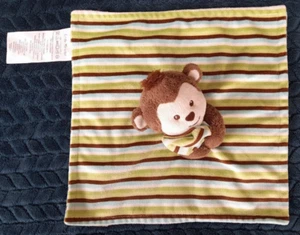Little Miracles Monkey Comforter Blankie Green Striped Lovey - Picture 1 of 4
