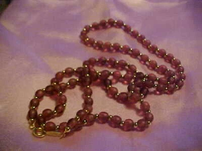 Cadena Napier firmada en tono dorado con cuentas de vidrio tostado anaranjado 28 pulgadas de largo Foto 1 de 4