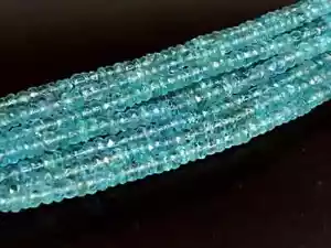 Sky Blue Apatite Faceted Rondelle Beads 6-7mm Natural Apatite Rondelle Beads 8" - Picture 1 of 3